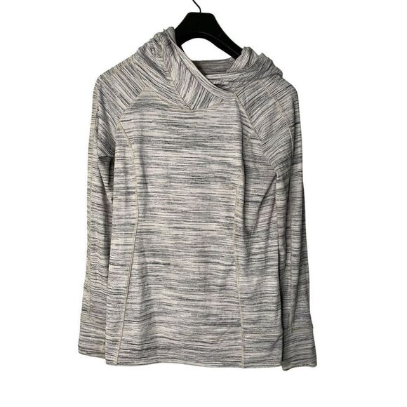 LULULEMON Think Fast Hoodie Space Dye White Silver women's size 8 - Picture 2 of 5
